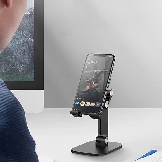 Support téléphone bureau | Ergonomique Ajustable - OrganiseFacile